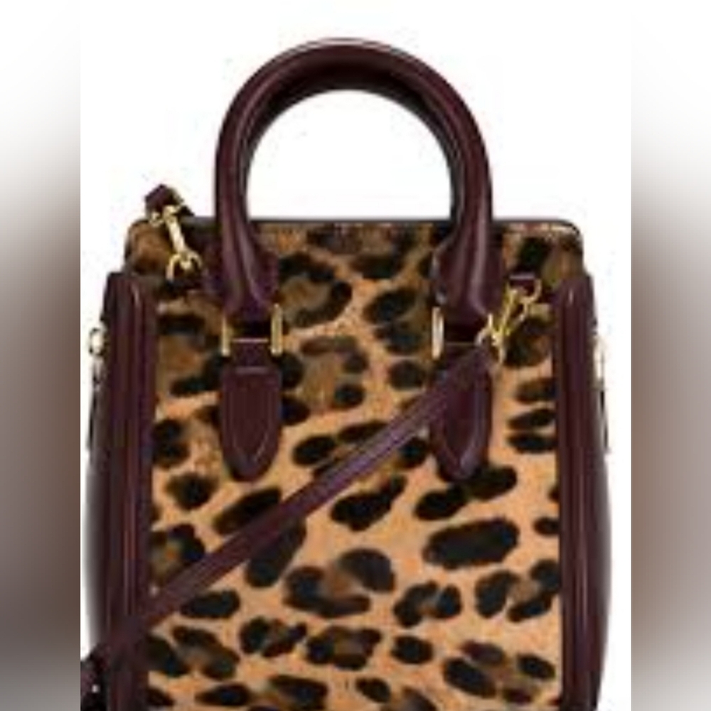 💜 Alexander McQueen  Leopard Handbag  Heroine Crossbody Bag 👜